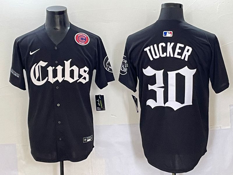 Men 2025 Chicago Cubs #30 Tucker Black Five generations Joint Name Nike MLB Jersey style 15